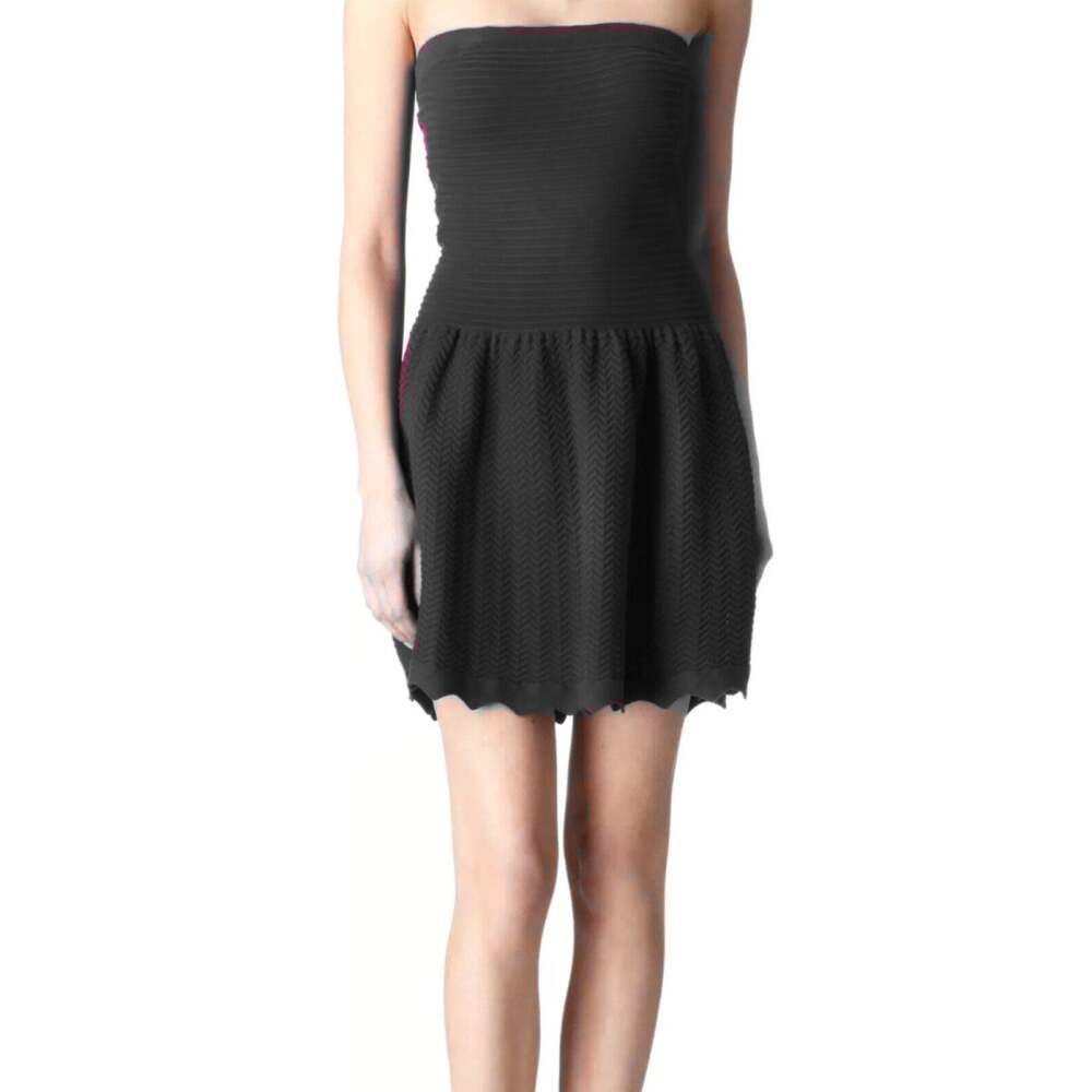 Sandro Raffiki Black Strapless Knit Mini Dress Size Small LBD Casual or Dressy